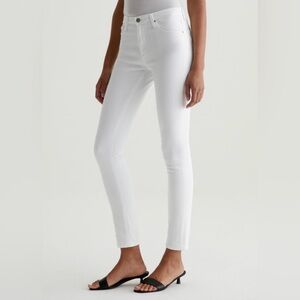 AG ADRIANO GOLDSCHMIED 28R The Prima Mid-Rise Cigarette White Jeans Made in USA